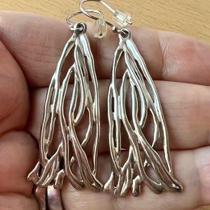 HAGIT GORALI 925 STERLING SILVER SCULPTED LONG DANGLE DROP EARRINGS BRAND NEW
